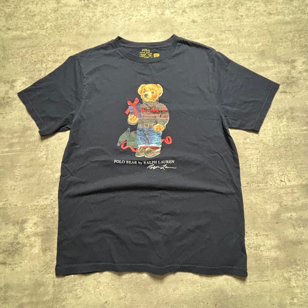 Polo Ralph Lauren Polo Bear Tee Men XL Navy Holiday Graphic Shirt